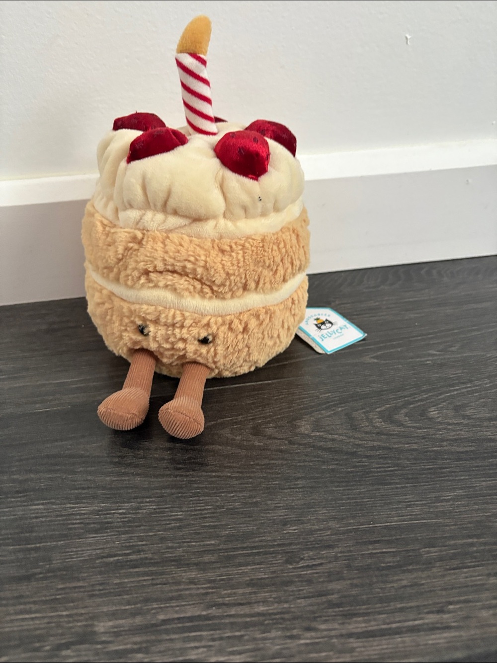 Jellycat Cream and Red Birthday Cake Plush